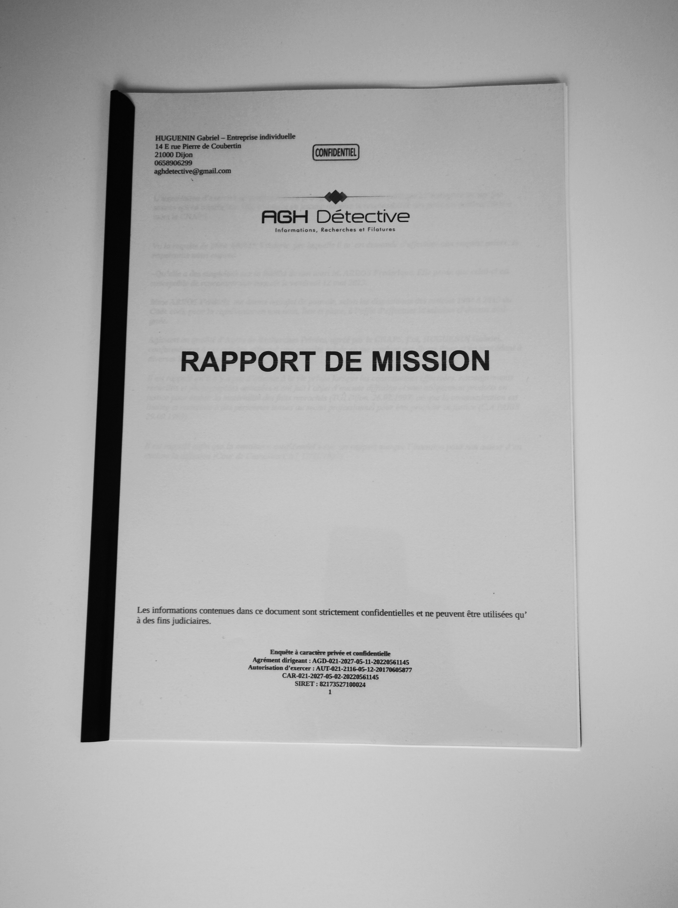 Légitimité du rapport de détective privé en tant que preuve